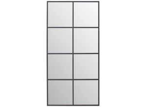 9010585456889 - Wandspiegel  Schwarz  Metall Glas Holzwerkstoff  rechteckig  90x180x3 cm  Bsci  senkrecht und waagrecht montierbar