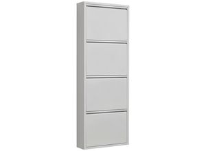 9010585516132 - Carryhome Schuhkipper  Weiß  Metall  50x1365x15 cm  Typenauswahl  Garderobe Schuhaufbewahrung Schuhkipper