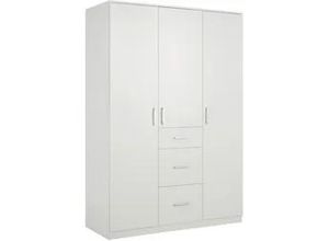 9010585524892 - Drehtürenschrank Lasse 3T in Weiß ca 135x197x55cm