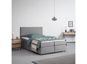 9010585570165 - Boxspringbett Melina ca 140x200 cm Grau mit Topper