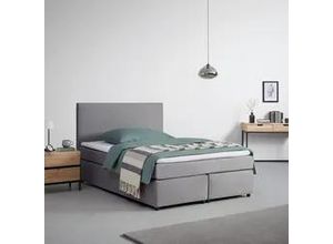 9010585570202 - Boxspringbett Florinda ca 140x200 cm Grau mit Topper