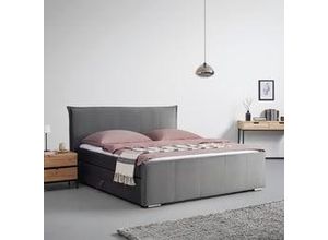 9010585570233 - Boxspringbett Leonora ca 200x200 cm Grau mit Topper