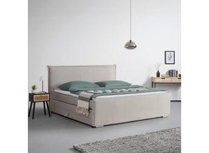 9010585570240 - Boxspringbett \Leonora\ 200x200 cm beige mit Topper