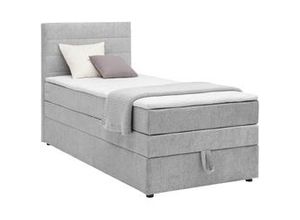 9010585625896 - Boxspringbett Palma in Grau ca 90x200cm mit Topper