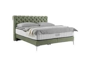 9010585657033 - Boxspringbett Queen in Olivgrün ca 180x200cm