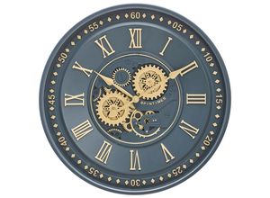 9010585803263 - Wanduhr  Anthrazit Gold  Metall Kunststoff Glas  59x8x59 cm  Dekoration Uhren Wanduhren