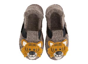 9010652001745 - - Schlupf-Hausschuhe ROAR TIGER in braun Gr25