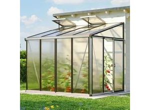 9010833027151 - GFP Ella 263 x 194 cm Anlehngewächshaus pulverbeschichtet Anthrazit RAL 7016 - (GFPV00748)