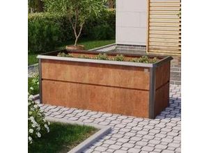 9010833031851 - PRIMEYARD Design 200 x 85 x 77 cm Hochbeet Cortenstahl Rost-Optik | inkl Schneckenschutz - (GFPV00788)