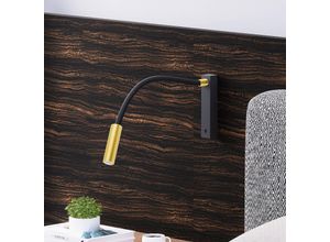 9010870517707 - Molto Luce LED-Wandlampe Arok schwarz gold Aluminium