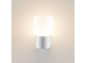 9010870534650 - Molto Luce Außenwandlampe Lanu Flat weiß Alu Glas