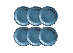 9010933000078 - Dessertteller-Set Steingut Lumaca (Farbe Dunkelblau)