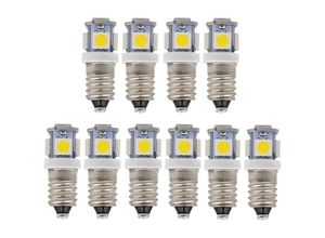 9012164632363 - 10 Stück E10 12V Kaltweiße LED-Lampen 5SMD 05W 50LM LampeWarmes Weiß