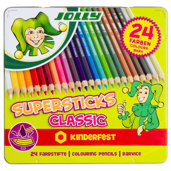 9014400009571 - Buntstifte Supersticks Classic 24-farbig sortiert 8 x 175mm Metalletui 24 Stück