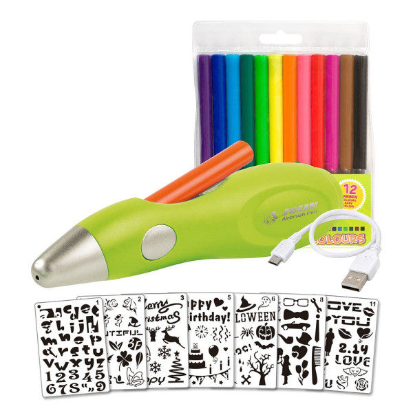 9014400309398 - Kinder-Airbrush Set 21tlg 21-teilig farbsortiert