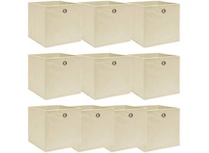 9014955584257 - Maisonchic - 10 Stk AufbewahrungsboxenWerkzeugaufbewahrungLagerbox Creme 32x32x32 cm Stoff CIW73069