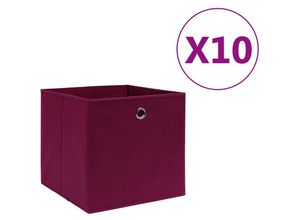 9014955584356 - 10 Stk Aufbewahrungsboxen，Werkzeugaufbewahrung，Lagerbox Vliesstoff 28x28x28 cm Dunkelrot CIW24936MaisonChic