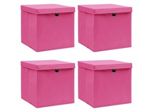 9014955585124 - Maisonchic - 4 Stk AufbewahrungsboxenWerkzeugaufbewahrungLagerbox mit Deckeln Rosa 32x32x32 cm Stoff CIW12441