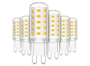 9017175235077 - Set mit 6 G9-LED-Lampen 3 W entspricht 30 W Halogenlampe warmweiß kein Flimmern für Schlafzimmer Wohnzimmer Küche Garten nicht dimmbar