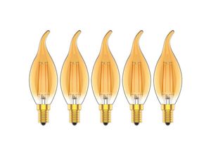 9017175235091 - Memkey - Packung mit 5 dimmbaren 4 w Vintage-Glühlampen E14 led Warmweiß 2700 k 30 w Glühlampen entspricht 300 lm ac 220 v npterbl