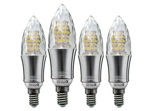 9017175235220 - Aougo - 4er-Set E14 12W kerzenförmige LED-Glühbirne 100W-äquivalente Glühlampe warmweiß kleine Kerzenbirne mit Edison-Schraube npterbl