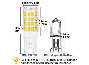 9017988974972 - Ahlsen - 10 Stück LED-Fluter G9-LED-Leuchtmittel 5 w warmweiß kaltweiß energiesparende LED-Leuchtmittel Halogen-Ersatzbirne ac 220 v nicht