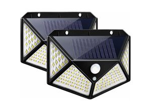 9019936806090 - Minkurow - Solarleuchte Outdoor Bcc Solarlampe IP65 Wasserdichte Wandleuchte 100 Leds 270° Beleuchtung 3 Modi Ultrahell 1600lm für Gartentore