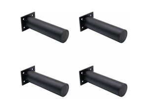 9019936807592 - Set mit 4 mattschwarzen verstellbaren Möbelbeinen Aluminiumlegierung 38 x 150 mm Stützbeine für TV-Schränke Couchtische Stützbeine für Möbelsofas