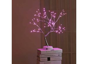 9019936818826 - LED-Baumlicht LED-USB-3D-Tischlampe mit Netzteil für Ferienhaus Schlafzimmer Kinderzimmer Rosa - Minkurow