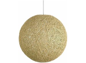 9019936941791 - Minkurow - Sisal-Pendelleuchte runder Kugelschirm Rattan-Kronleuchter Durchmesser (beige 25 cm)