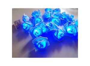 9019936943320 - Batteriebetriebene LED-Rosen-Lichterkette für Hochzeit Zuhause Party Geburtstag Festival Innen- oder Außendekoration (blaue Rose blaues Licht