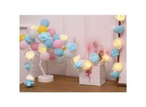 9019936943337 - Batteriebetriebene LED-Rosen-Lichterkette für Hochzeit Valentinstag Party Geburtstag Festival Innen- oder Außendekoration (3M 20 LEDs Blau +