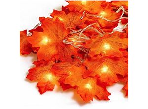 9019936943399 - Minkurow - Herbstgirlande Herbstdeko 20 Lichterketten Herbstblatt-Gugirlande Halloween-Weihnachtsdeko Thanksgiving-Deko Wanddeko