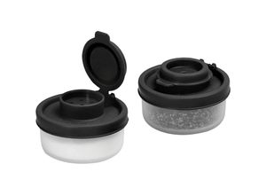 9020000041613 - Jusch - Set mit 2 Mini-Gewürzdosen leicht zu transportieren durchscheinend 5 x 5 x 38 cm schwarz