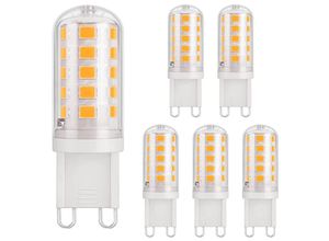 9020000043037 - Jusch - 6 G9-LED-Leuchtmittel 3 w (40 w) 430 lm 3000 k 220–240 v CRI85 energiesparend Standard-Keramiksockel warmweißes Licht