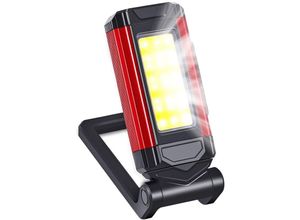 9020000043884 - Faltbare LED-Arbeitsleuchte abs usb wiederaufladbar wasserdicht 1800 mAh 2000 lm für Camping Autoreparatur Notfallarbeiten Rot Schwarz