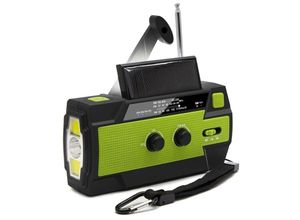 9020000044133 - Tragbares Campingradio 4 Lademodi 4000-mAh-Powerbank Taschenlampe Bewegungssensor Survival-Kit Grün