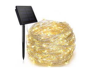 9020162467986 - Solar-LED-Außenbeleuchtung Gartenlichterkette 22 m 200 LED-Kupferdrahtlicht warmes Licht 8 Modi IP44 wasserdichte Lichterkette Dekoration für