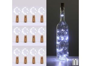 9020162513607 - Lycxames - 12 Stück] LED-Flaschen-Lichterkette Lichterkette 2 m 20 LED-Flaschenlichter wasserdicht flexible Kupferdraht-Dekoration für