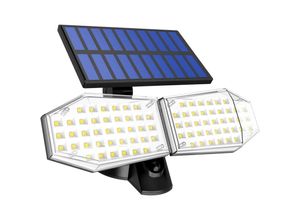 9020162515274 - Lycxames - Solar-Flutlicht 78 LEDs solarbetriebene Sicherheitsleuchten mit 360°-Bewegungssensor verstellbarer Doppelkopf IP65 wasserdichte