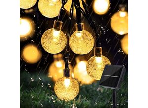 9020162600543 - Lycxames - Solar-Lichterkette für den Außenbereich 50 LEDs 8 Modi Kristallkugel-Lichter wasserdicht für Außen Innen Garten Balkon Bäume