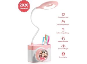 9020162600628 - LYCXAMES Schreibtischlampe für Kinder intuitive Leselampe mit Stifthalter wiederaufladbare USB-Schreibtischlampe dimmbare Nachttischlampe mit