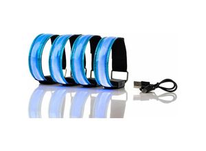 9020162602868 - Lycxames - Wiederaufladbares LED-Armband Lichtleiste zum Joggen Laufen – Sicherheitslampe Reflektor und Blinklicht für Kinder – blinkende und