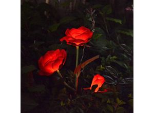 9020162603957 - Solarleuchten für den Außenbereich Rosenförmige Lichter für Garten Hof Grabblumen Wegdekoration rote Farbe - Lycxames