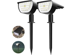 9020162604152 - LYCXAMES (2 Packungen 32 LED) Solarstrahler für den Außenbereich IP65 wasserdichte Solarlampe Kaltweiß mit Beleuchtungsmodus 3 Verstellbarer