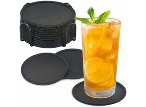 9024309003433 - Eting - Untersetzer Gläser - 12Er Set Getränkeuntersetzer Silikon Glowbal Glasuntersetzer für Getränke Bar Tassen Glas