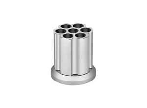 9024309011353 - Creative Barrel Shaped Pen Holder 360° Rotating Art Supply Organizer 7 Holes Pen Holder Cosmetic Brush Holder Rotating Pen Holder Silver