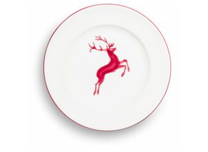 9025800254515 - Bordeauxr Hirsch Dessertteller Gourmet (Ø18cm) - Gmundner Keramik