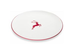 9025800254560 - Bordeauxr Hirsch Platzteller Cup (ø 32cm) - Gmundner Keramik