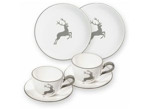 9025800293712 - Grauer Hirsch Frühstück für 2 Cup - Gmundner Keramik